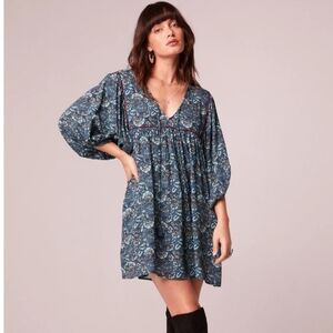 NWT Mallory Teal Floral Babydoll Dress
